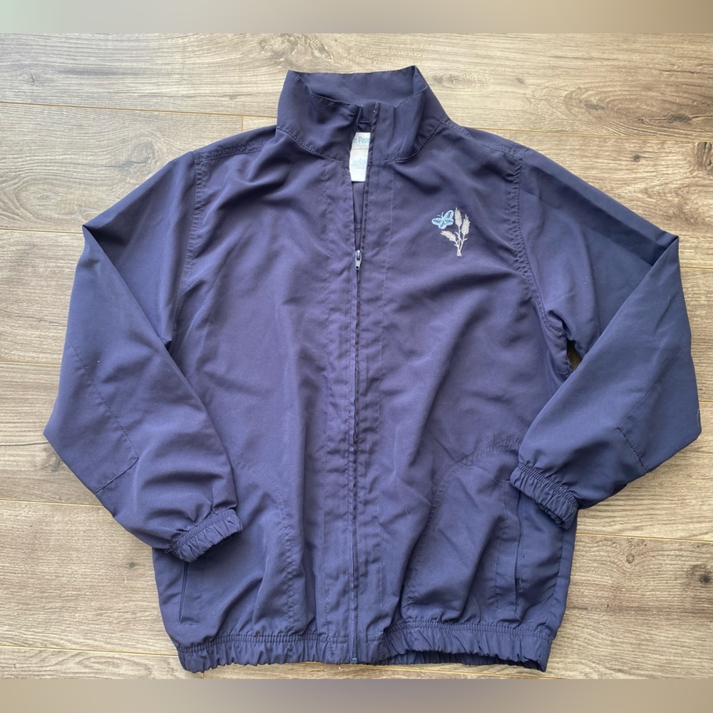 Vintage ladies paragon spring windbreaker jacket -navy blue W/ embroidery